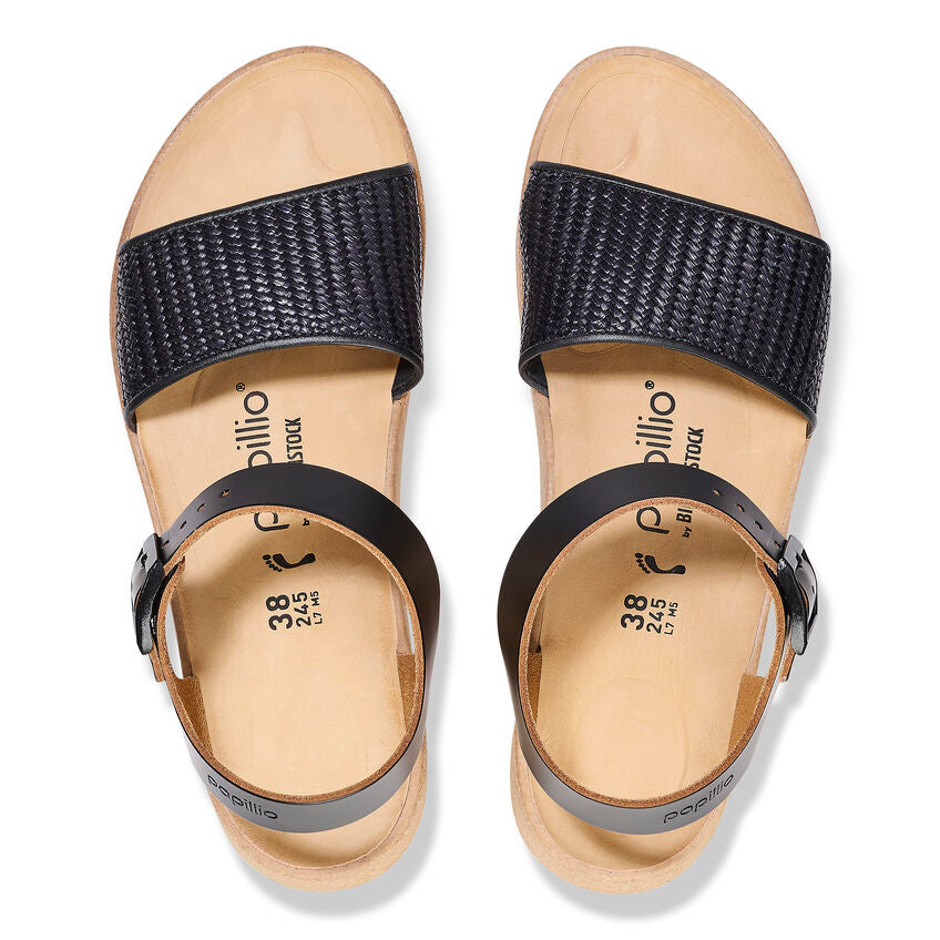 Birkenstock Papillio GLENDA 1026932 Noir | Cuir Largeur Étroite - Dealorys