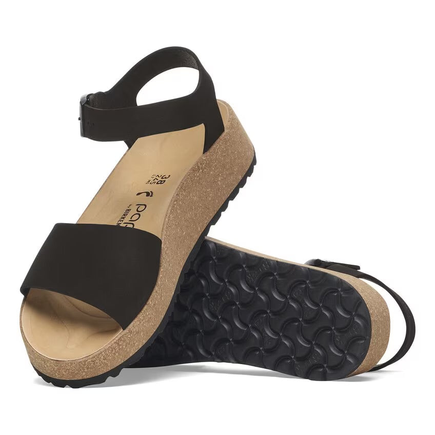 Birkenstock Papillio GLENDA 1029046 Noir | Nubuck Largeur Étroite - Dealorys