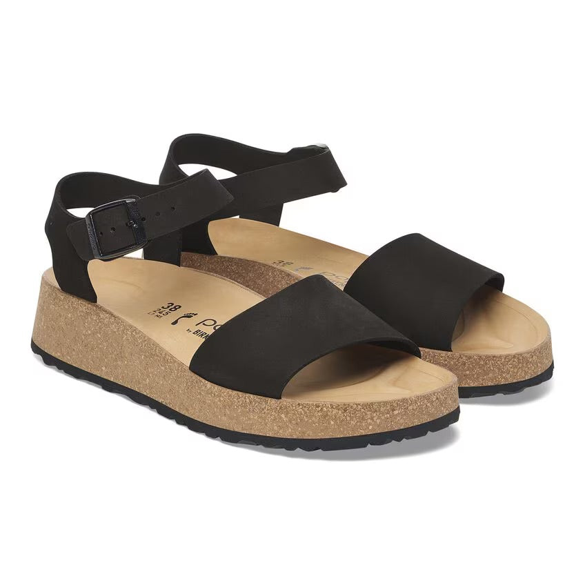 Birkenstock Papillio GLENDA 1029046 Noir | Nubuck Largeur Étroite - Dealorys