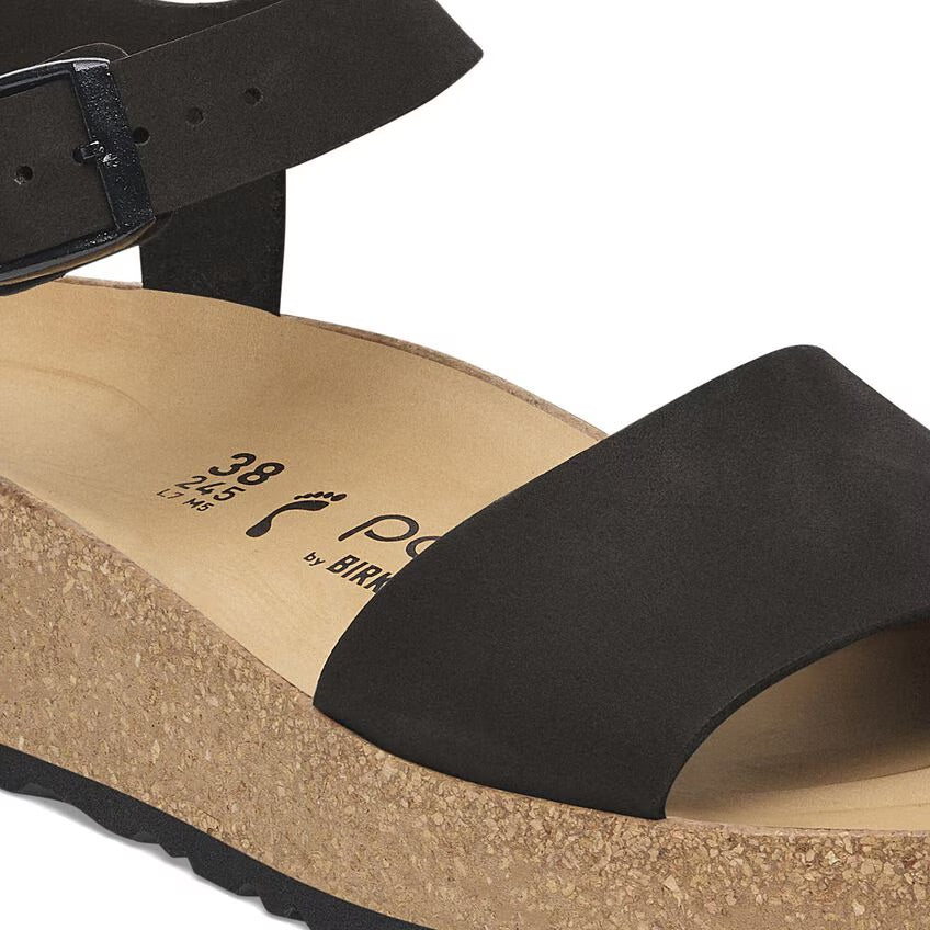 Birkenstock Papillio GLENDA 1029046 Noir | Nubuck Largeur Étroite - Dealorys