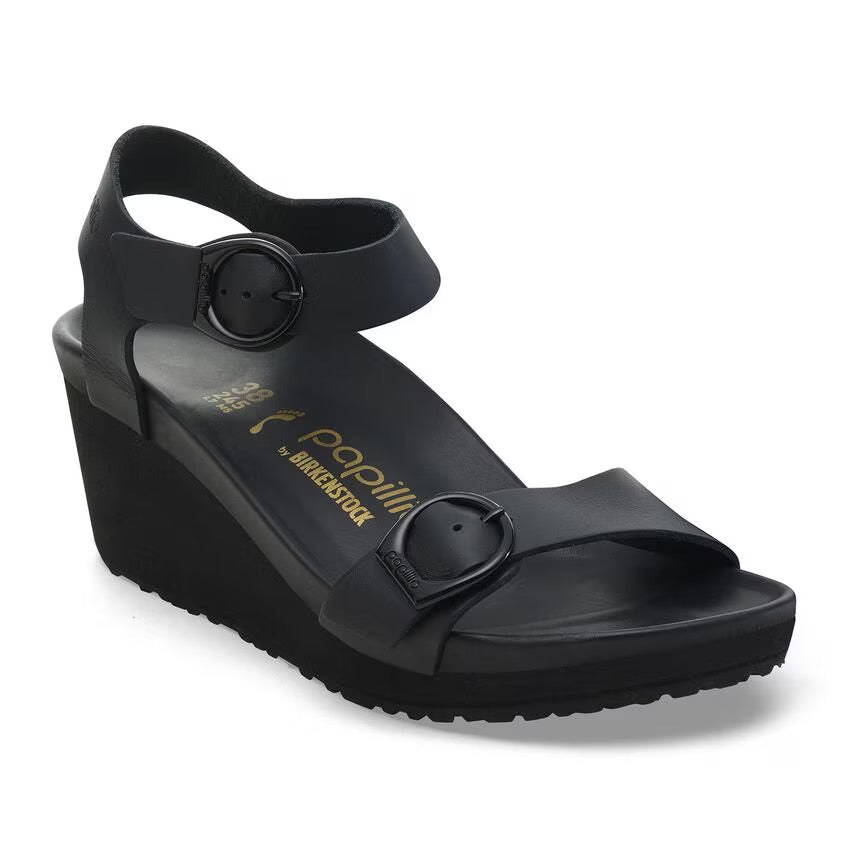 Birkenstock Papillio SOLEY 1030787 Black/Black | Cuir Largeur Étroite - Dealorys