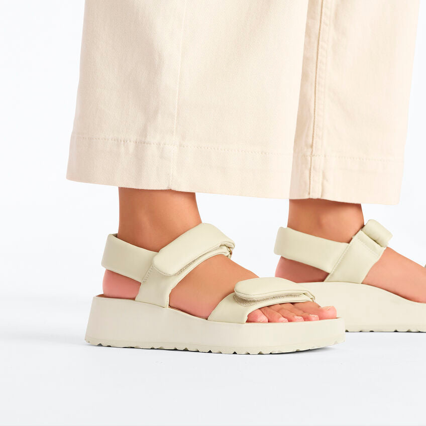 Birkenstock Papillio THEDA 1026942 Ecru | Cuir Exquisite Largeur Étroite - Dealorys