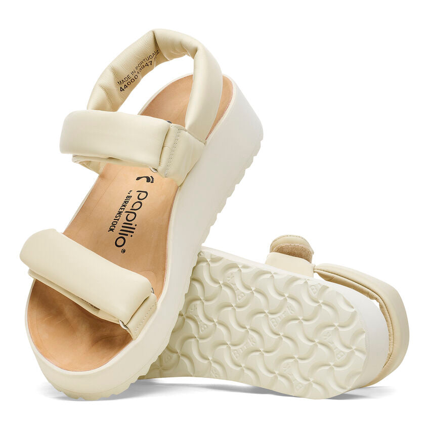Birkenstock Papillio THEDA 1026942 Ecru | Cuir Exquisite Largeur Étroite - Dealorys