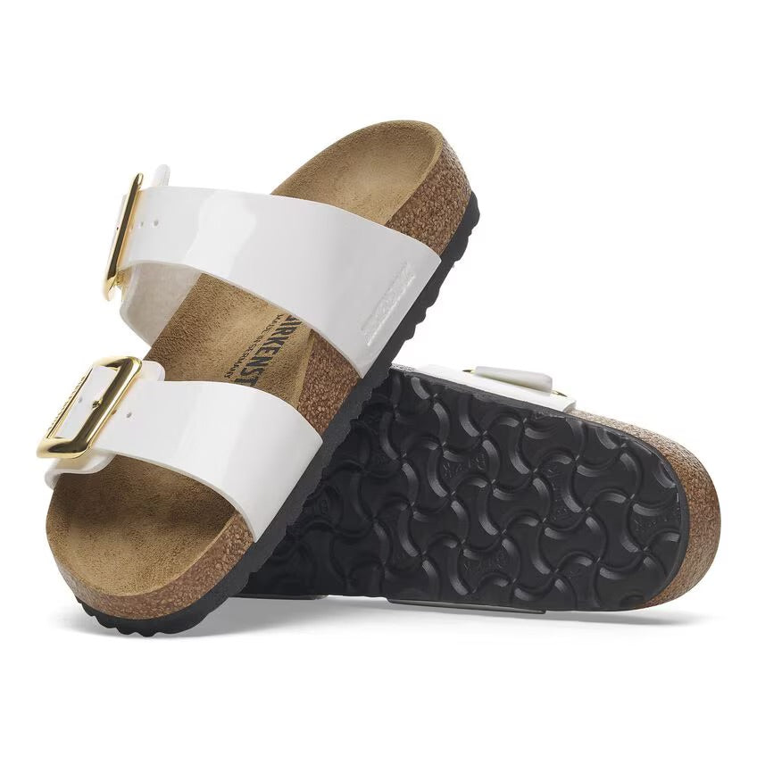 Birkenstock Sydney Luxe Buckle 1029438 White Patent | Birko-Flor Largeur Étroite - Dealorys