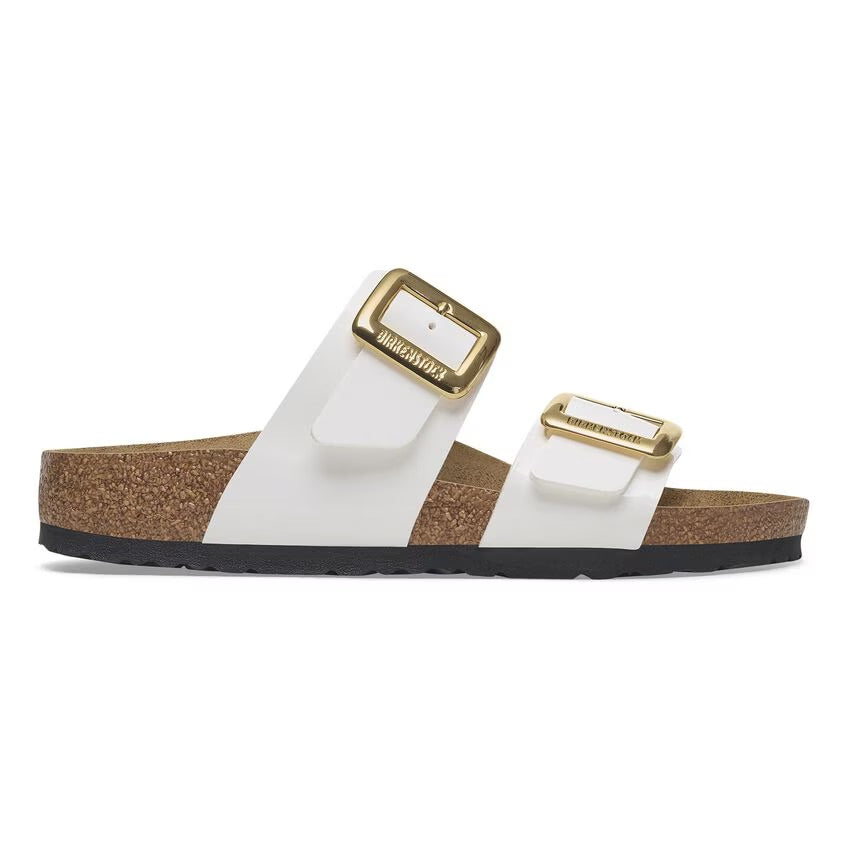 Birkenstock Sydney Luxe Buckle 1029438 White Patent | Birko-Flor Largeur Étroite - Dealorys