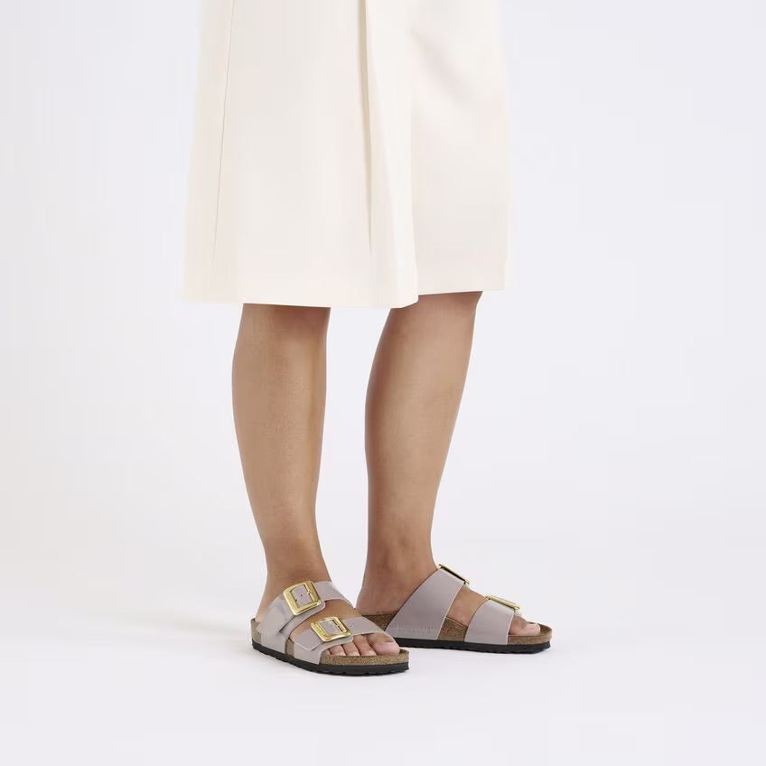 Birkenstock Sydney Luxe Buckle 1029473 Faded Purple Patent | Birko-Flor Largeur Étroite - Dealorys