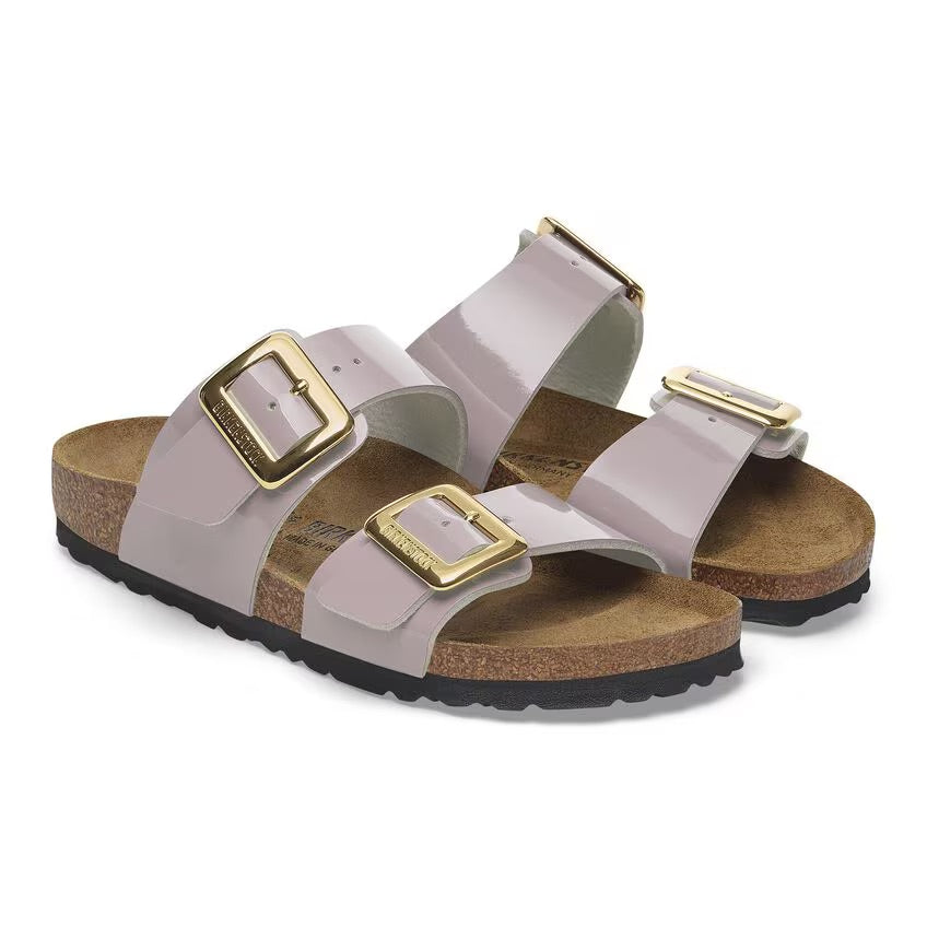 Birkenstock Sydney Luxe Buckle 1029473 Faded Purple Patent | Birko-Flor Largeur Étroite - Dealorys