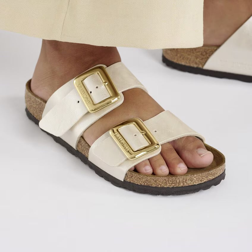 Birkenstock Sydney Luxe Buckle 1029492 Graceful Pearl White | Birko-Flor Largeur Étroite - Dealorys