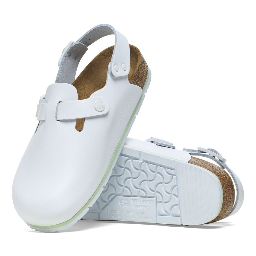 Birkenstock TOKIO PRO 1026186 Blanc | Cuir Largeur Étroite - Antidérapant - Dealorys