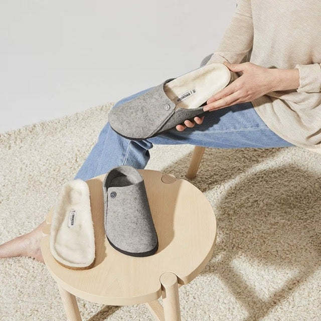 Birkenstock ZERMATT SHEARLING 1015086 Light Gray | Laine/Shearling Largeur Étroite - Dealorys