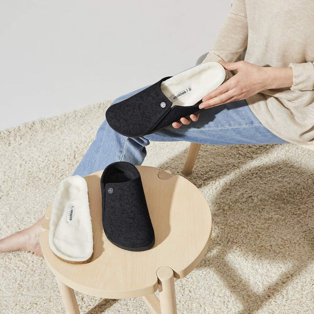 Birkenstock ZERMATT SHEARLING 1015090 Anthracite | Laine/Shearling Largeur Régulière - Dealorys