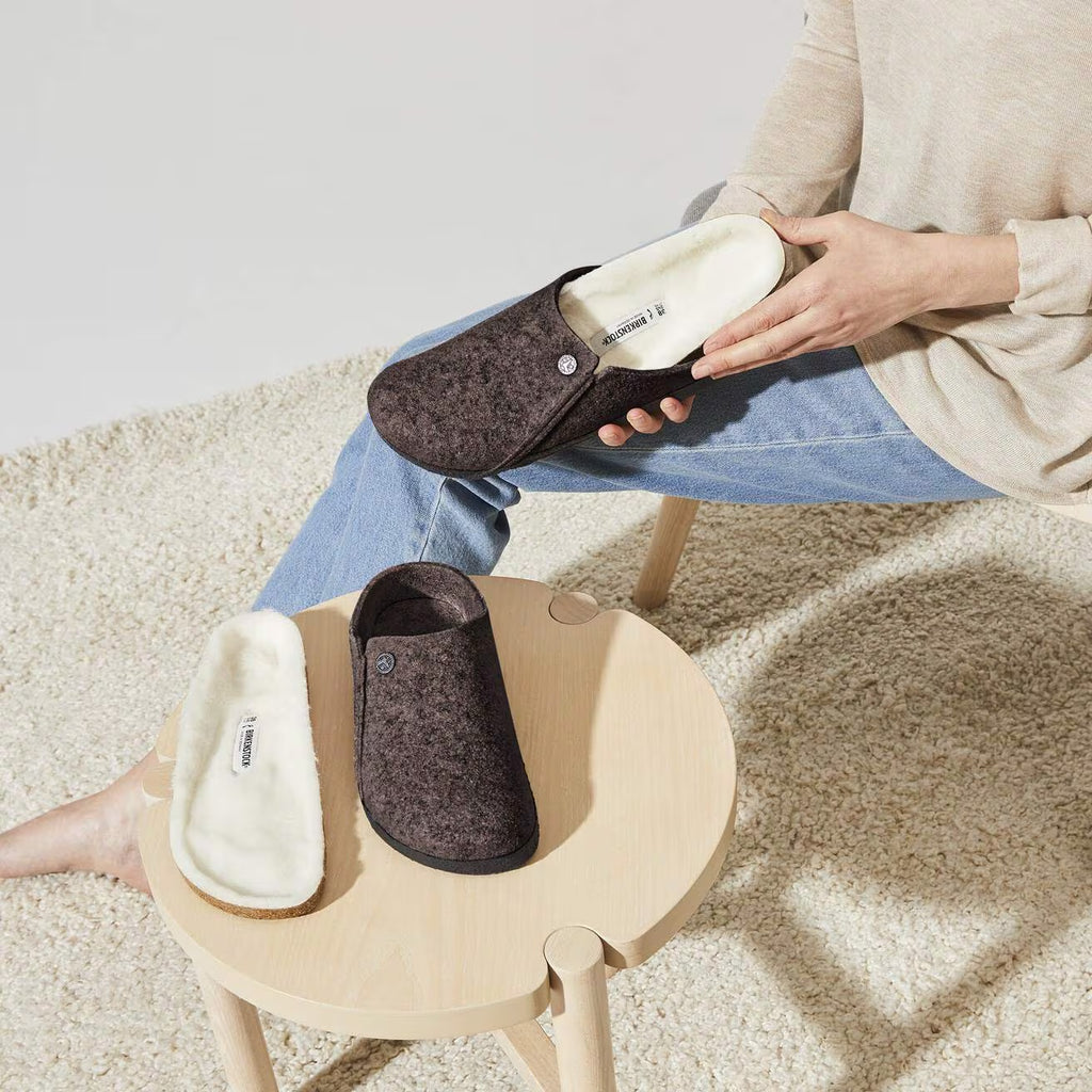 Birkenstock ZERMATT SHEARLING 1016570 Mocha | Laine/Shearling Largeur Régulière - Dealorys