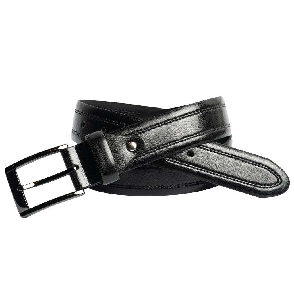 Custom Leather Double Stitched Chicago Screw 10235CS-04 Noir - Dealorys