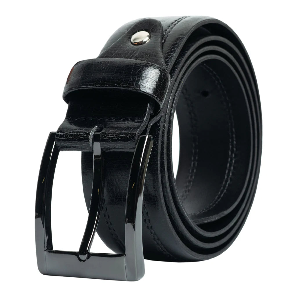 Custom Leather Double Stitched Chicago Screw 10235CS-04 Noir - Dealorys