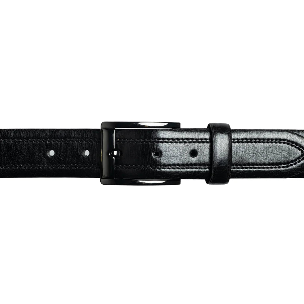 Custom Leather Double Stitched Chicago Screw 10235CS-04 Noir - Dealorys
