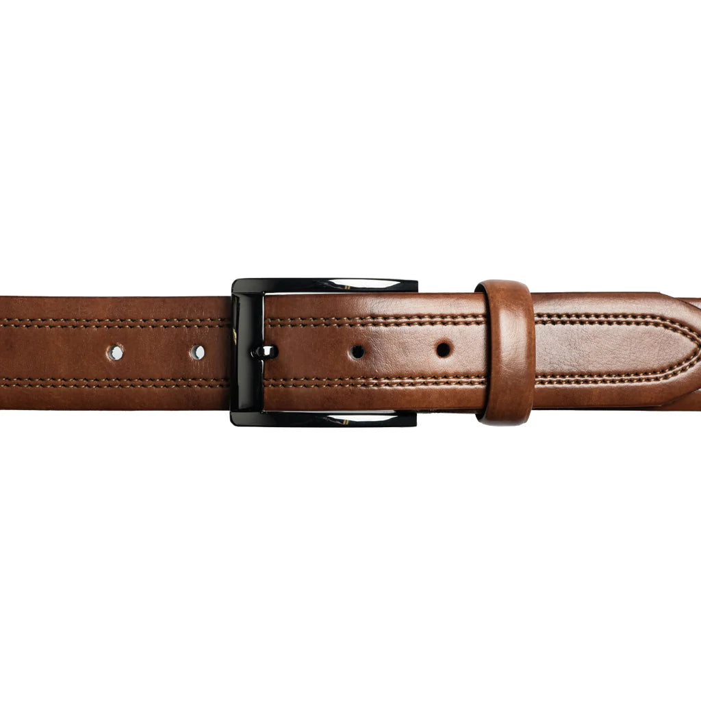 Custom Leather Double Stitched Chicago Screw 10235CS-11 Tan/Cognac - Dealorys