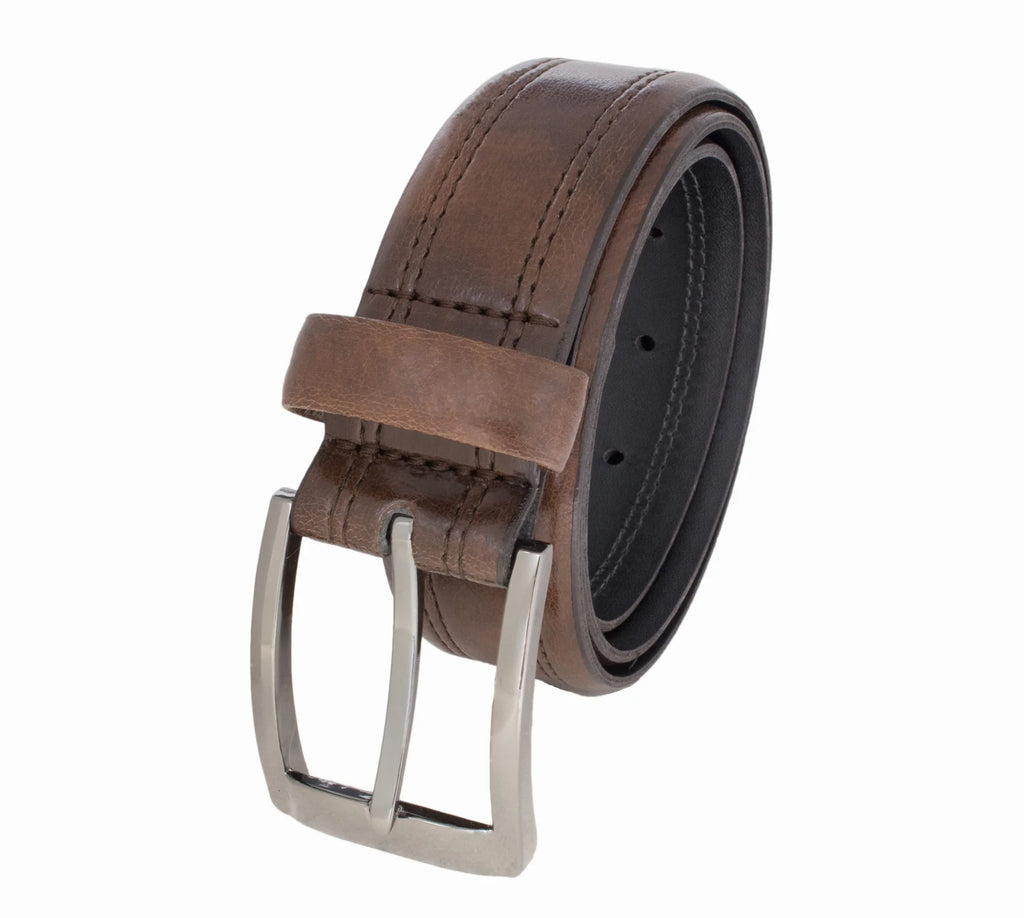 Custom Leather Double Stitched Chicago Screw 10235CS-13 Brun Foncé - Dealorys
