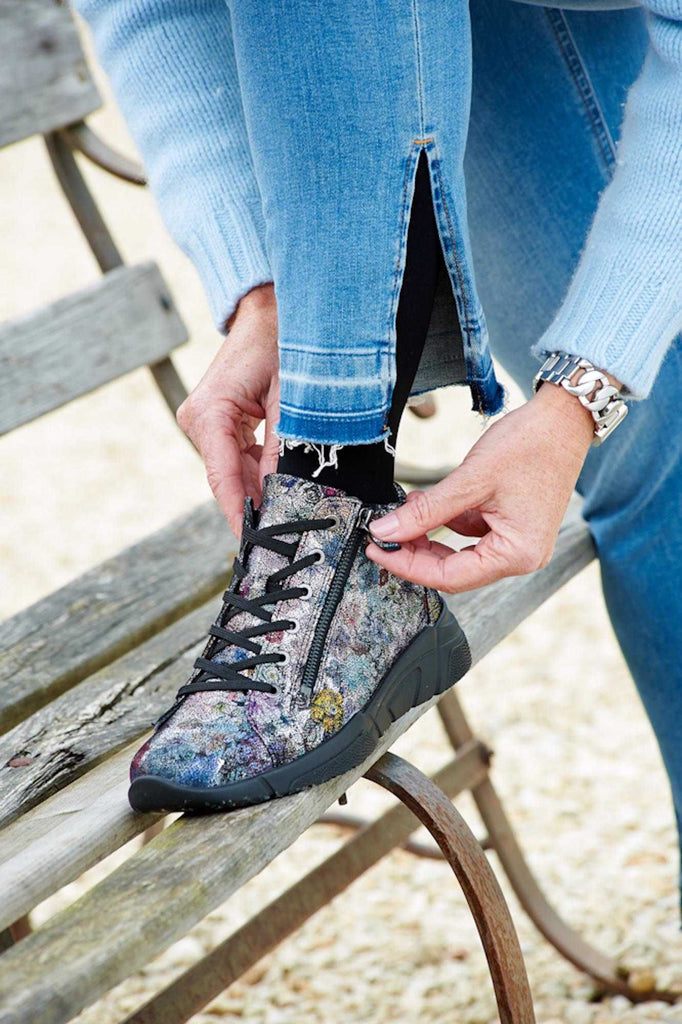 DB Shoes HARBOUR 77201X Silver Blue Floral - Dealorys