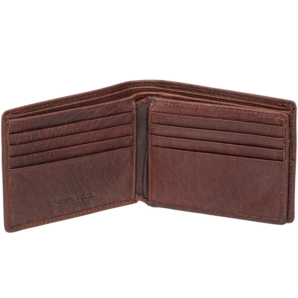 Mancini Portefeuille RFID avec volet au centre et pochette pour la monnaie 99-54183 | Cuir Buffalo - Dealorys