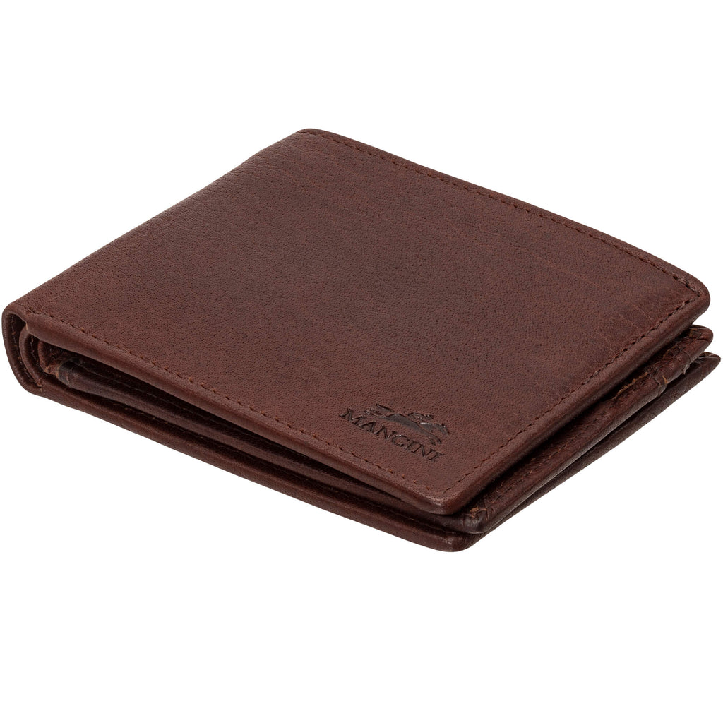 Mancini Portefeuille RFID avec volet au centre et pochette pour la monnaie 99-54183 | Cuir Buffalo - Dealorys