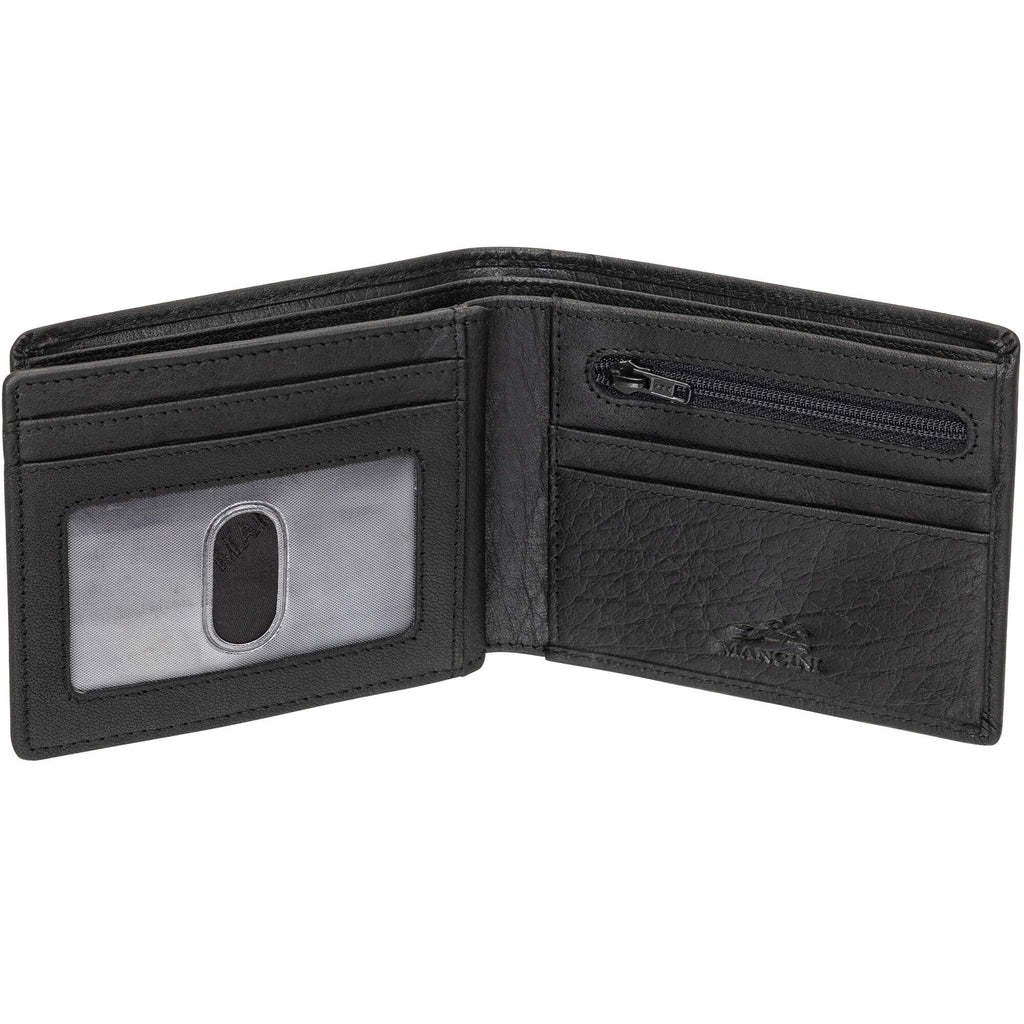 Mancini Portefeuille RFID avec volet au centre et pochette pour la monnaie 99-54183 | Cuir Buffalo - Dealorys