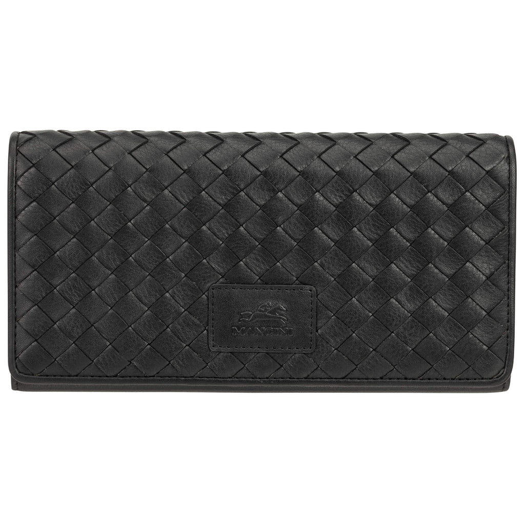 Mancini Panier Tissé portefeuille RFID à trois volets 6500296 | Cuir - Dealorys