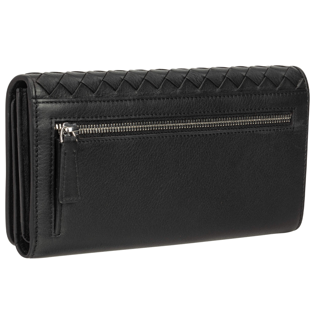 Mancini Panier Tissé portefeuille RFID à trois volets 6500296 | Cuir - Dealorys
