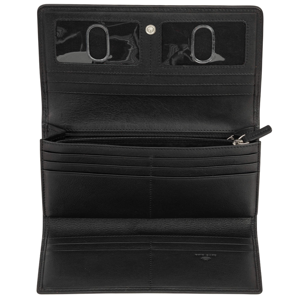 Mancini Panier Tissé portefeuille RFID à trois volets 6500296 | Cuir - Dealorys