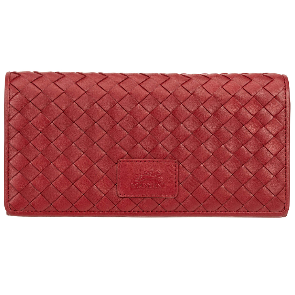 Mancini Panier Tissé portefeuille RFID à trois volets 6500296 | Cuir - Dealorys