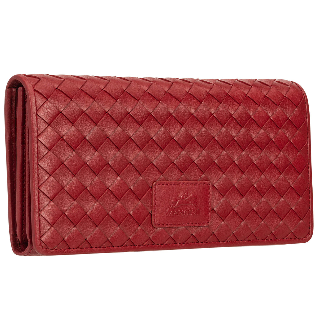 Mancini Panier Tissé portefeuille RFID à trois volets 6500296 | Cuir - Dealorys