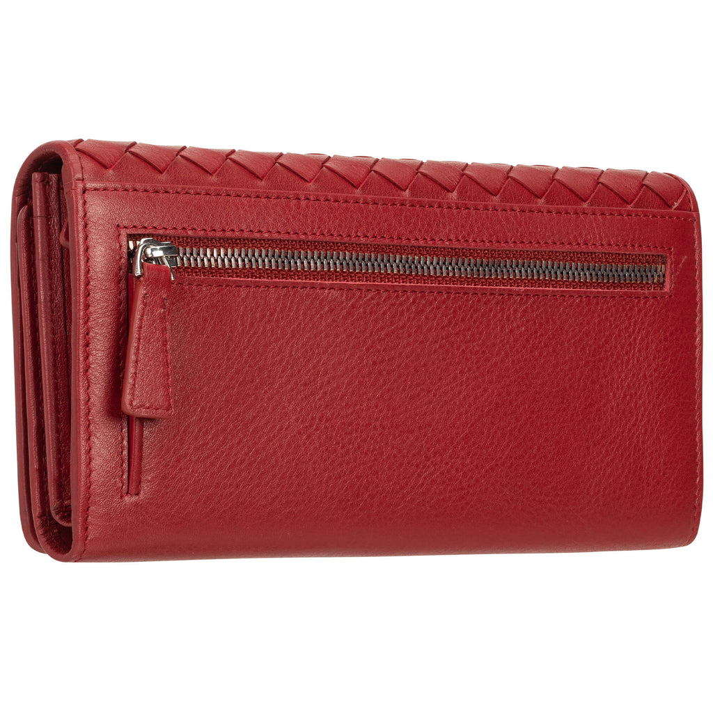 Mancini Panier Tissé portefeuille RFID à trois volets 6500296 | Cuir - Dealorys