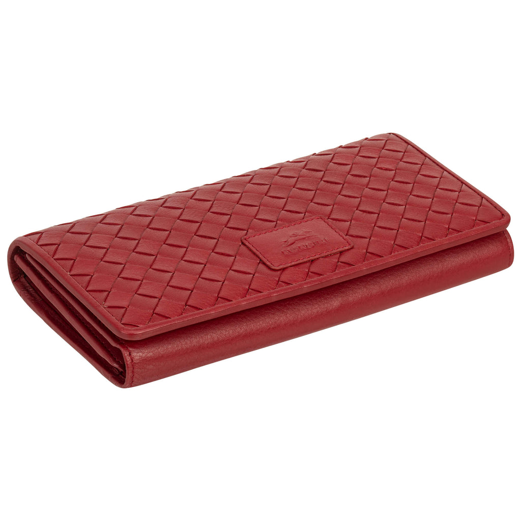 Mancini Panier Tissé portefeuille RFID à trois volets 6500296 | Cuir - Dealorys