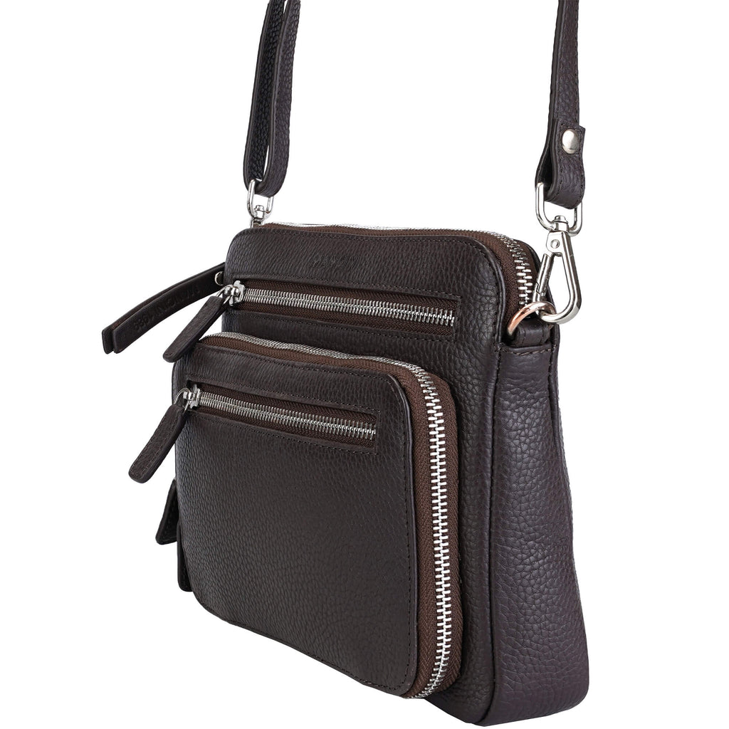Mancini Pebbled Petit sac à bandoulière Valerie HBP1075 | Cuir - Dealorys