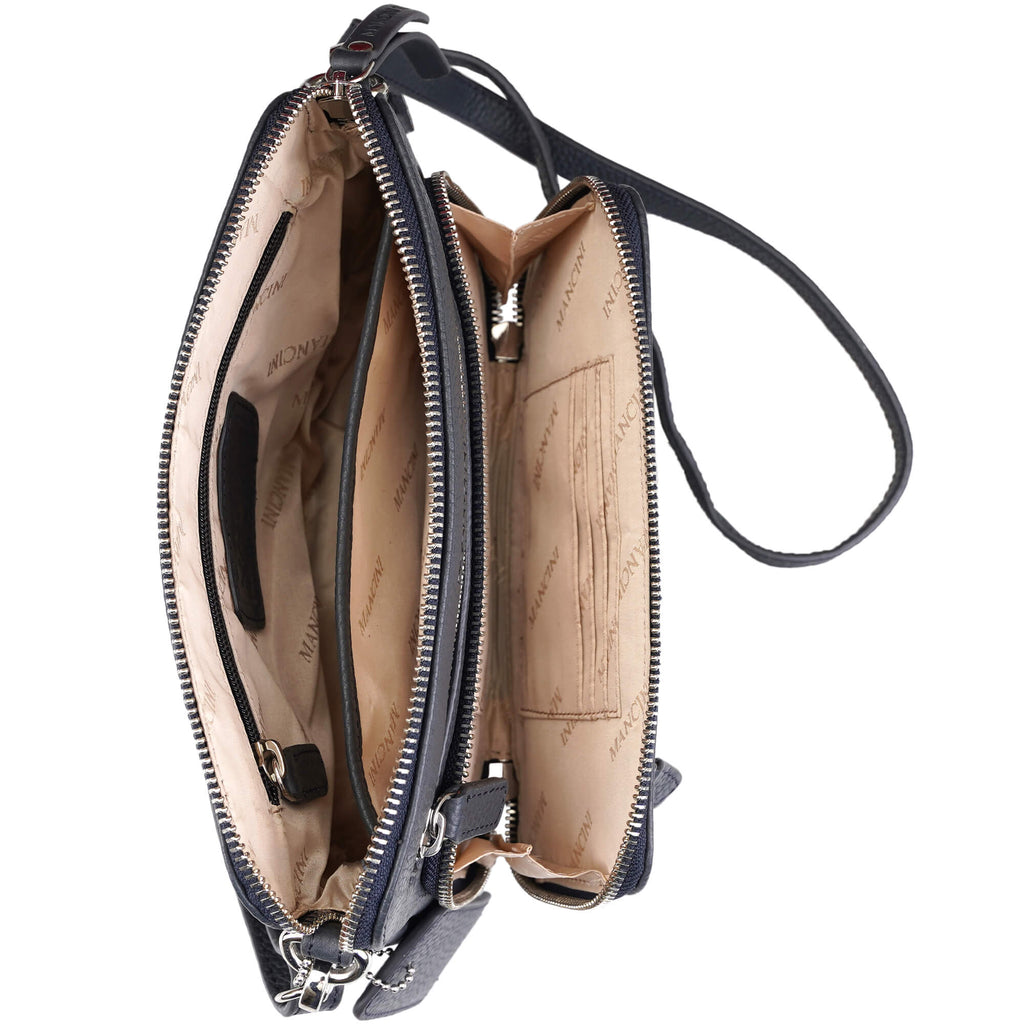 Mancini Pebbled Petit sac à bandoulière Valerie HBP1075 | Cuir - Dealorys