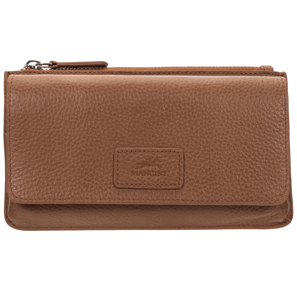 Mancini Pebbled Portefeuille à bandoulière RFID 10376 | Cuir - Dealorys