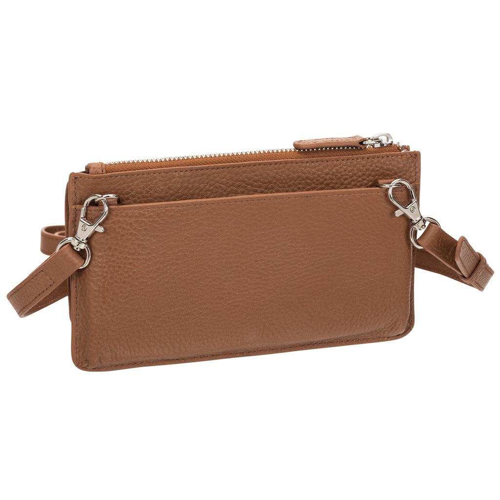 Mancini Pebbled Portefeuille à bandoulière RFID 10376 | Cuir - Dealorys