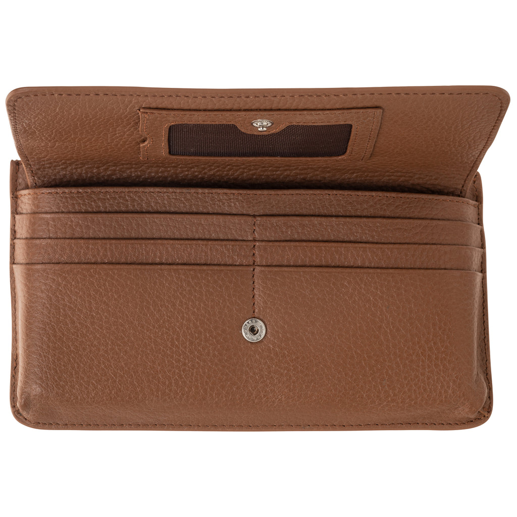 Mancini Pebbled Portefeuille à bandoulière RFID 10376 | Cuir - Dealorys
