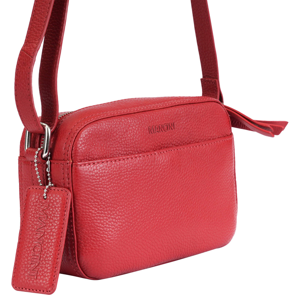 Mancini Pebbled Sac à bandoulière porté croisé Clara PBH1067 | Cuir - Dealorys