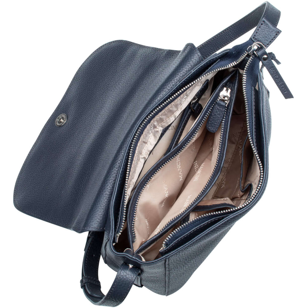 Mancini Pebbled Sac à bandoulière porté croisé Amy HBP1061 | Cuir - Dealorys