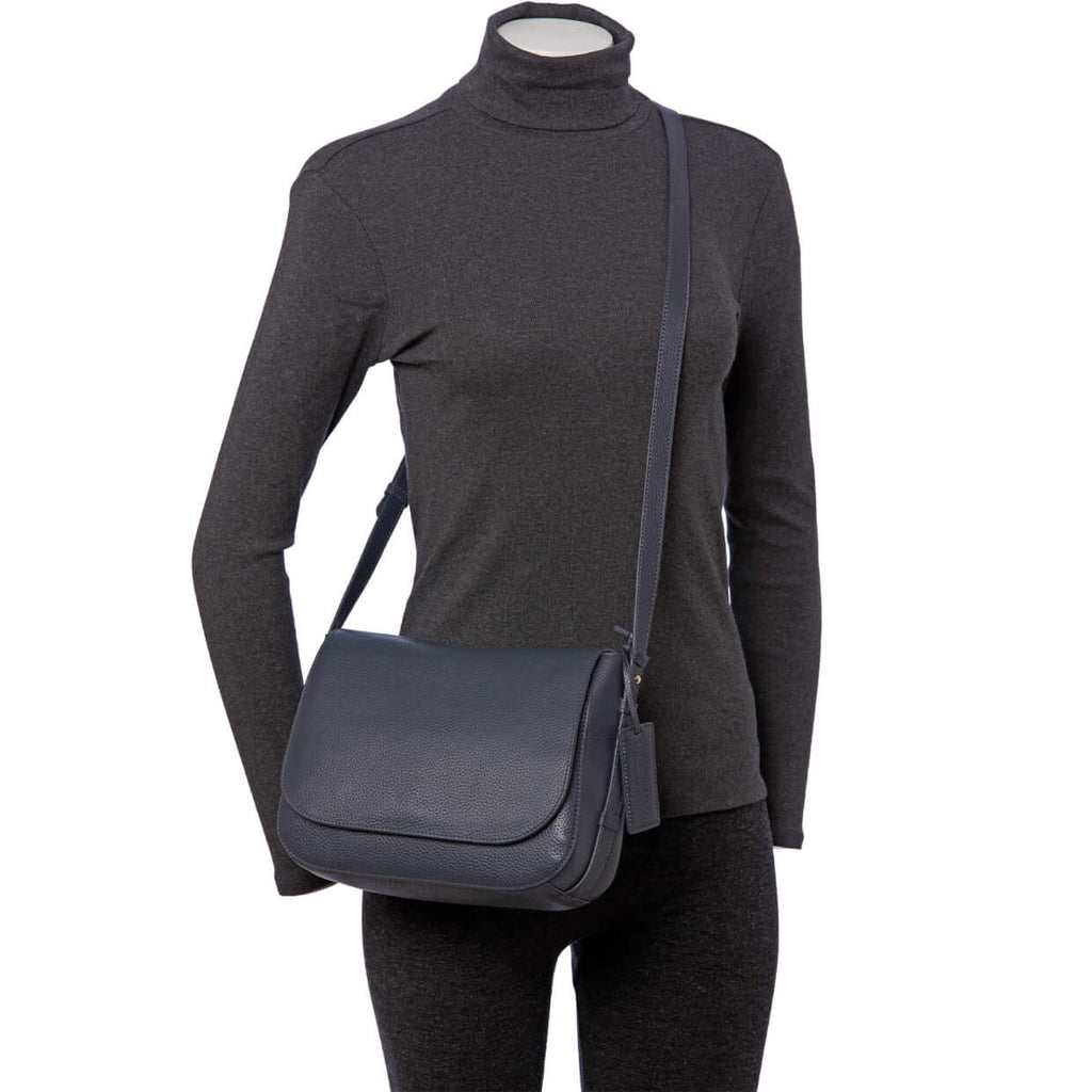 Mancini Pebbled Sac à bandoulière porté croisé Amy HBP1061 | Cuir - Dealorys