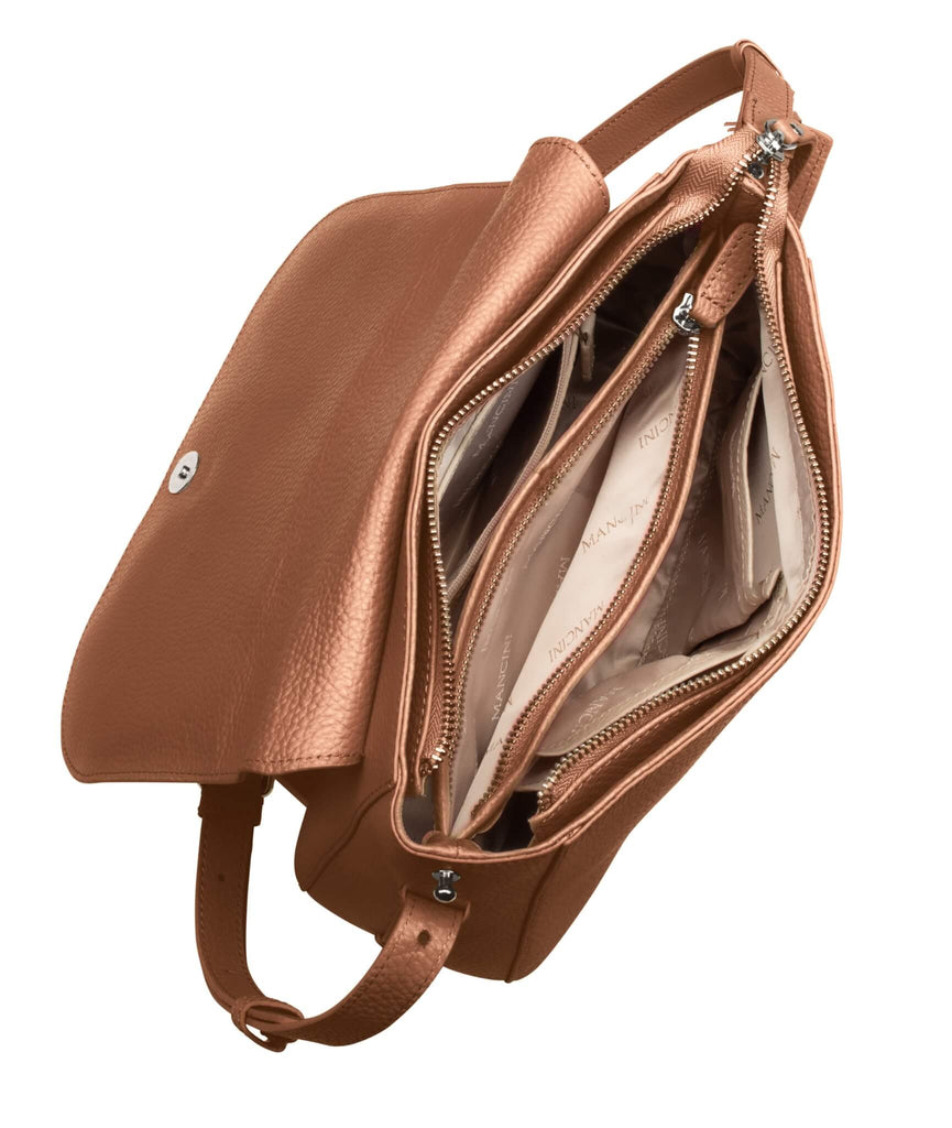 Mancini Pebbled Sac à bandoulière porté croisé Amy HBP1061 | Cuir - Dealorys