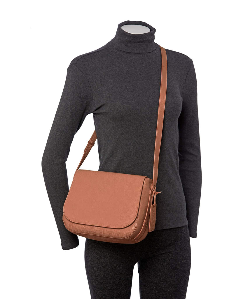 Mancini Pebbled Sac à bandoulière porté croisé Amy HBP1061 | Cuir - Dealorys