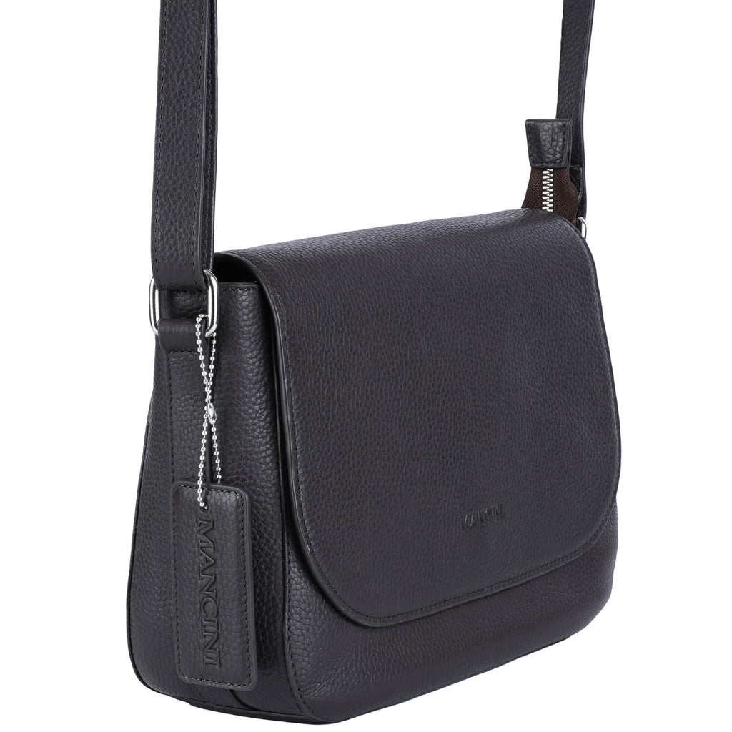 Mancini Pebbled Sac à bandoulière porté croisé Amy HBP1061 | Cuir - Dealorys