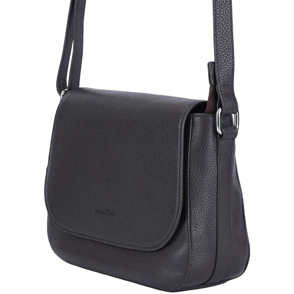 Mancini Pebbled Sac à bandoulière porté croisé Amy HBP1061 | Cuir - Dealorys
