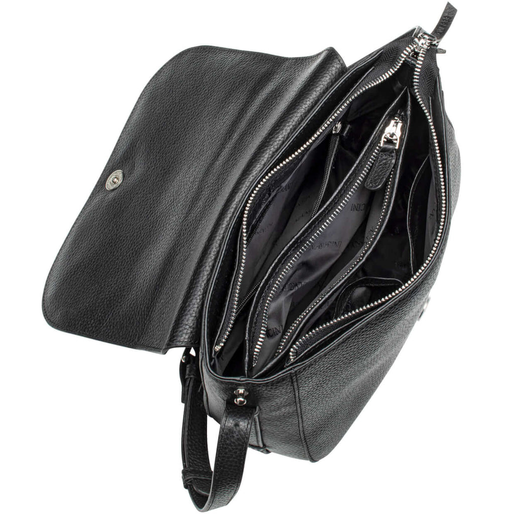 Mancini Pebbled Sac à bandoulière porté croisé Amy HBP1061 | Cuir - Dealorys
