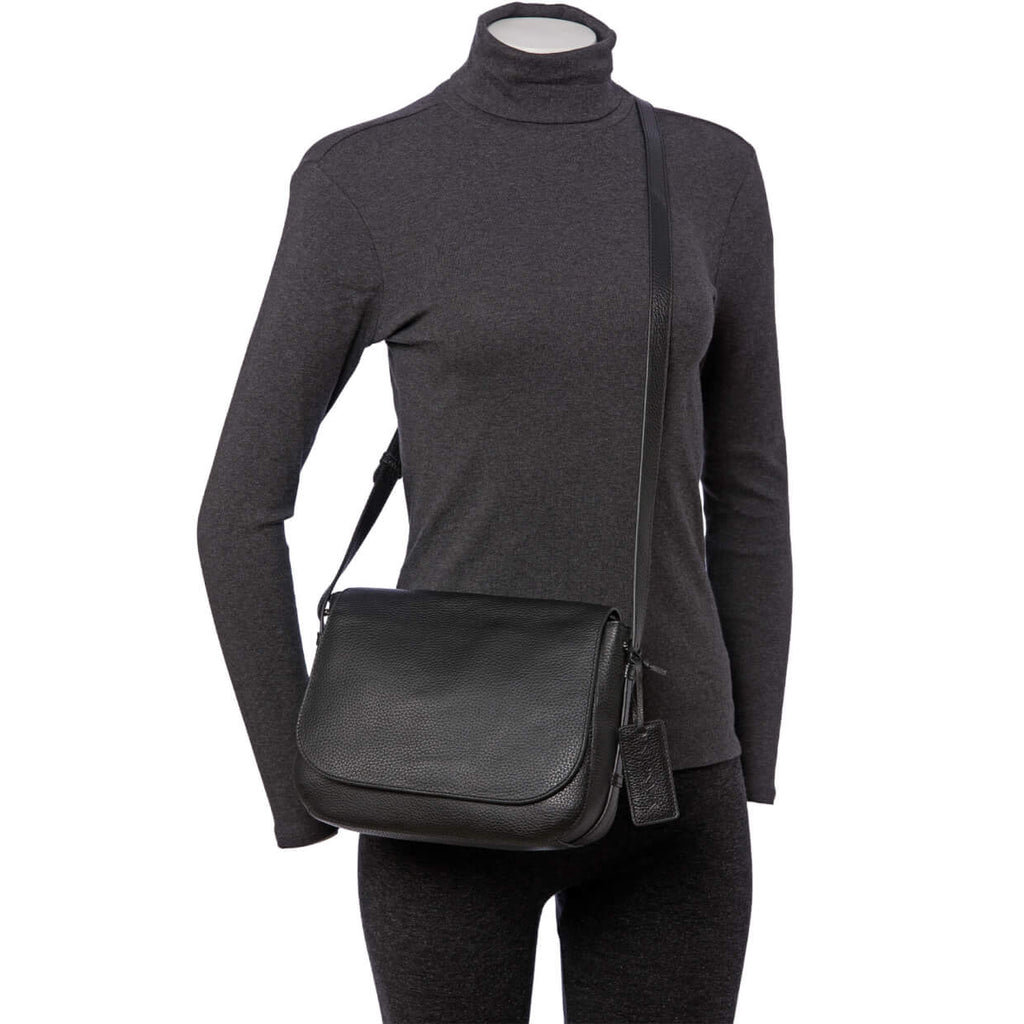 Mancini Pebbled Sac à bandoulière porté croisé Amy HBP1061 | Cuir - Dealorys