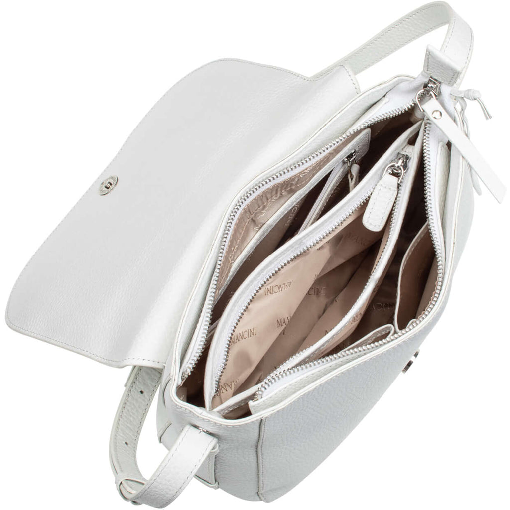 Mancini Pebbled Sac à bandoulière porté croisé Amy HBP1061 | Cuir - Dealorys