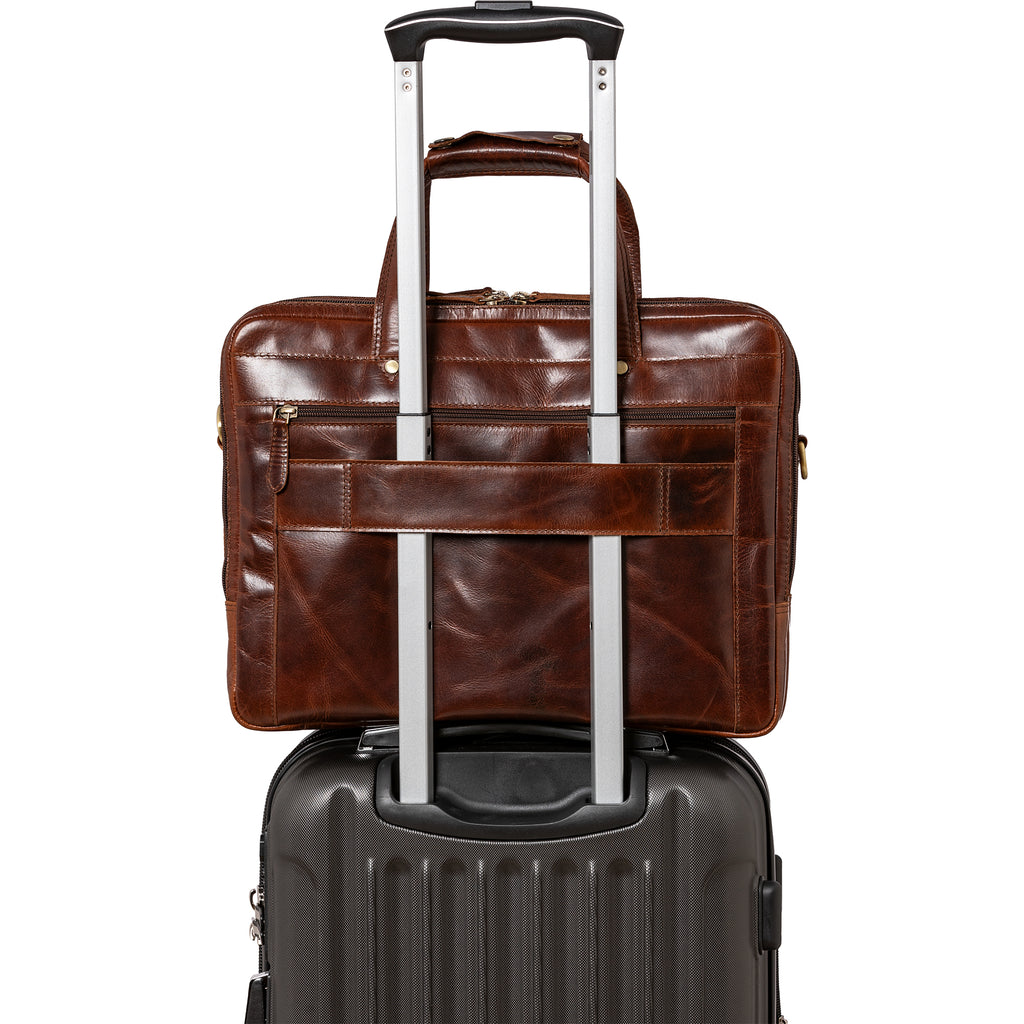Mancini Porte-documents Buffalo à trois compartiments pour portable 15.6 po 23-3523 | Cuir - Dealorys