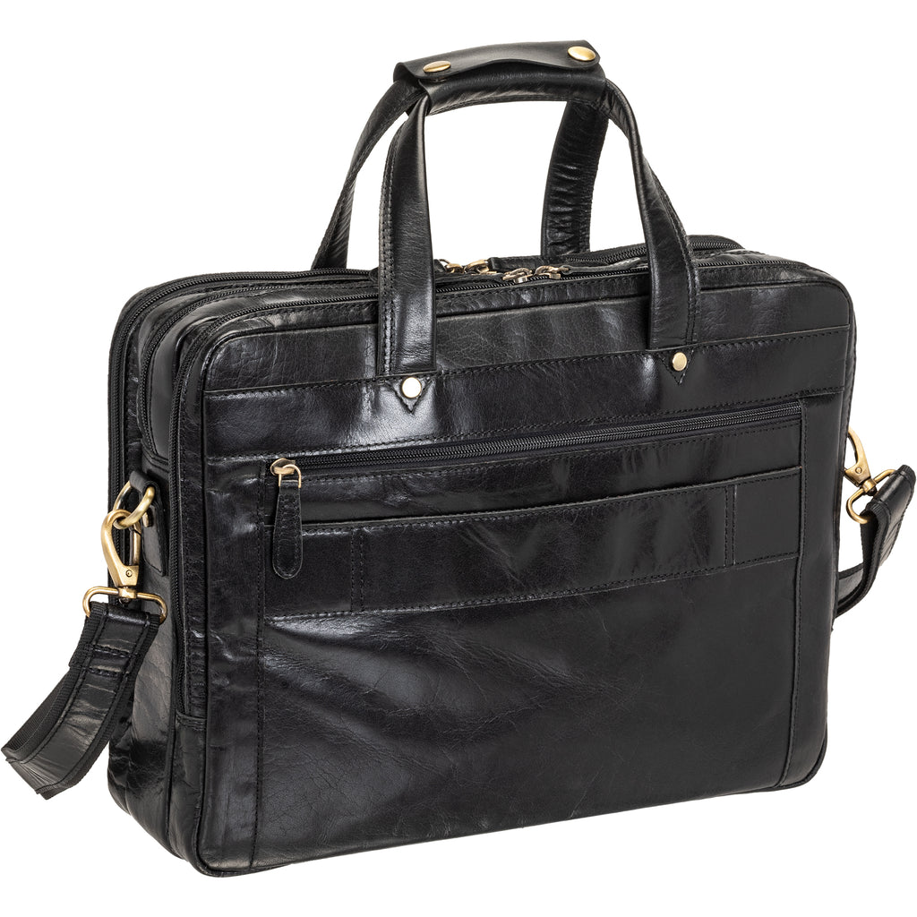 Mancini Porte-documents Buffalo à trois compartiments pour portable 15.6 po 23-3523 | Cuir - Dealorys