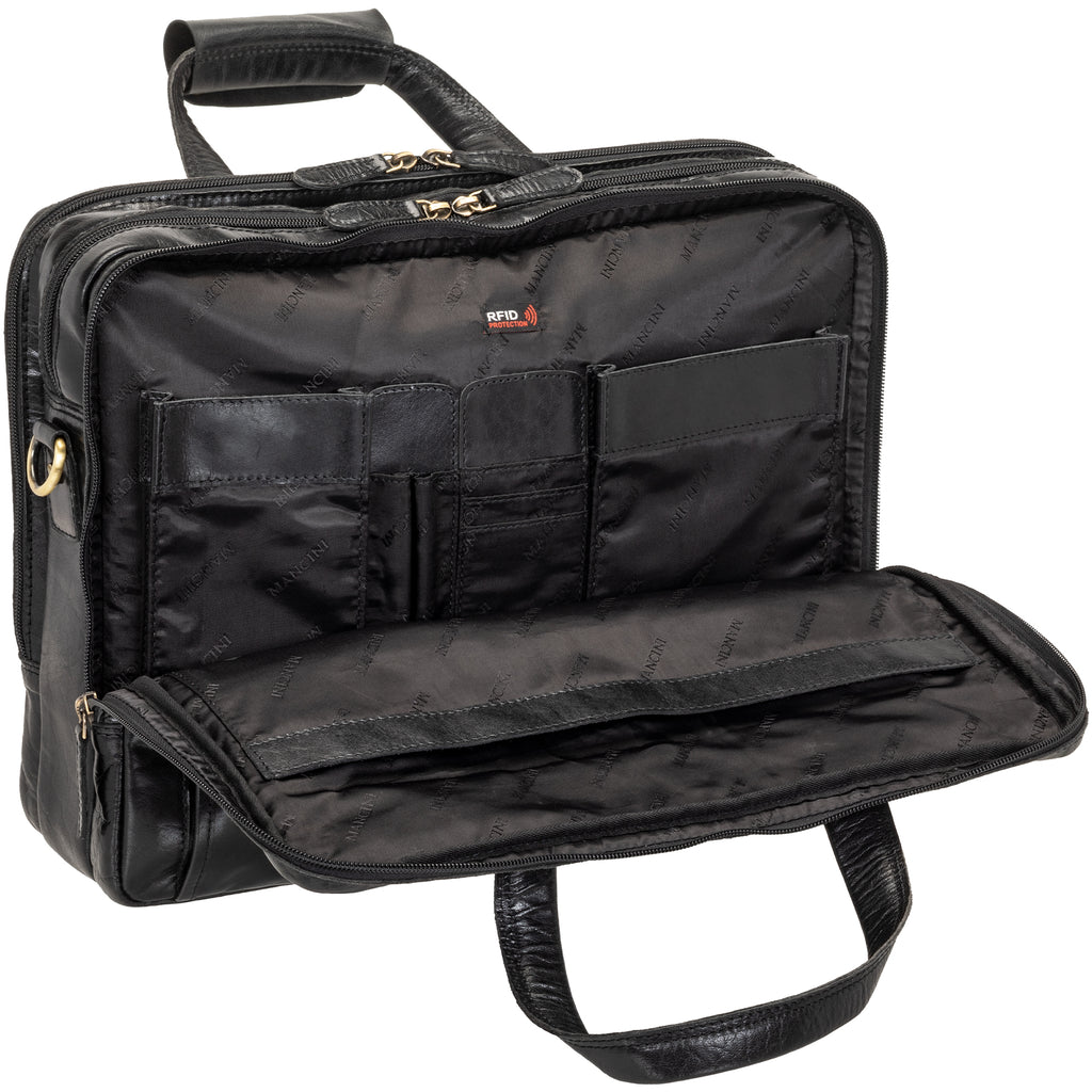 Mancini Porte-documents Buffalo à trois compartiments pour portable 15.6 po 23-3523 | Cuir - Dealorys